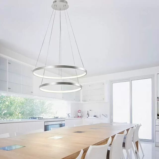 Just Light Pendelleuchte Circle Silber Ø 50 cm