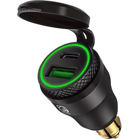Usb-zigarettenanzünderadapter Für Bmw Motorräder (din/hella Eu-stecker) - Duales Usb-c Pd 3.0 Und Qc 3.0 Schnellladegerät Für Motorrad, Boot, Lkw, Wohnwagen Und Quad.