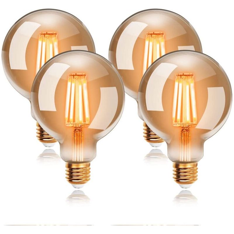Dekorative Glühlampe E27 6w – Warmweißes Licht 2200k – Nicht Dimmbar – 4er-pack – Entspricht Einer 48w-glühlampe