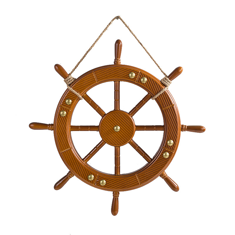 Hochwertiges Schiffssteuerrad Aus Holz – Dekoratives Schiffssteuerrad Im Nautischen Stil – Handgefertigtes Schiffssteuerrad Aus Massivholz, Zur Wandmontage Geeignet.