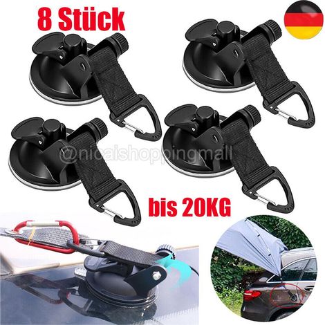 Camping-set Mit 4/8 Saugnäpfen, Extra Starken Verankerungshaken Bis 20 Kg