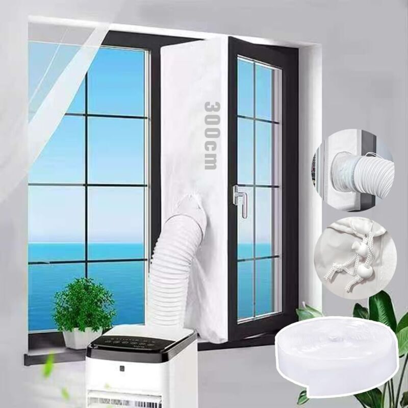 Fensterdichtung Für Mobile Klimaanlagen, 300 Cm – Effektive Wärmedämmung – Schnelle Montage – Kompatibel Mit Dreh- Und Kippfenstern Und Dachfenstern