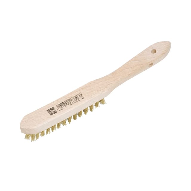 LUX-TOOLS Drahtbürste Messing 3-reihig