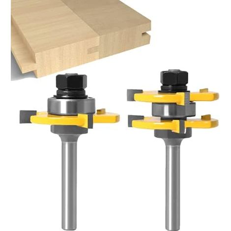 8-mm-nut- Und Federfräser-set, 3 Zähne, T-förmiger Holzfräser, Holzbearbeitungswerkzeug (8 Mm) Wddnaot
