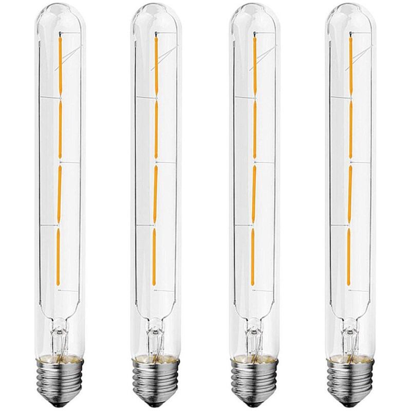 4er-pack E27 4w Röhrenlampen Mit Langem Glühfaden. Ersatz Für 40w Halogenlampen. 220–240v Wechselstrom. 2700k Warmweiß, 400lm [energieklasse B]