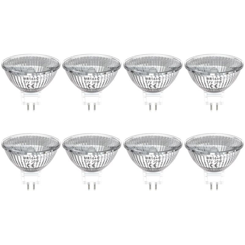 Mr16 Gu5.3 20w Dimmbare Halogenlampe. 12v Mr16 Gu5.3 Spot, 30° Abstrahlwinkel, Warmweiß 2800k. 8er-pack [energieklasse G]