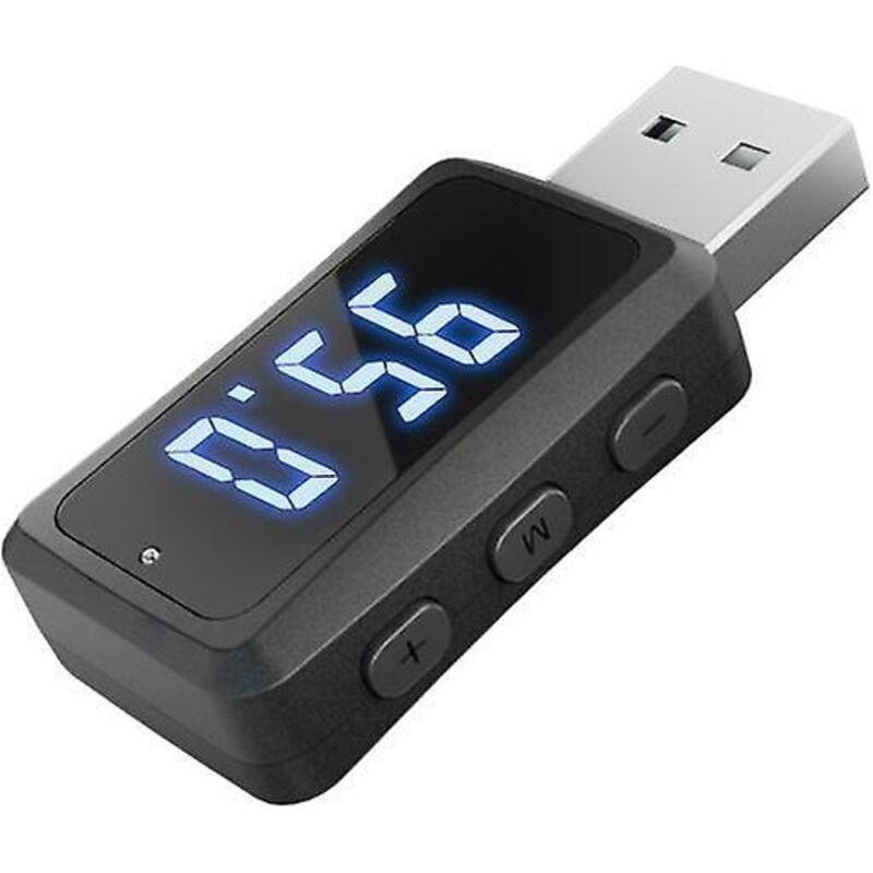 Fm02 Mini-usb-bluetooth-5.3-fm-audio-transceiver-adapter Mit Led-anzeige. Einstellbare Frequenz Von 87,5 Bis 95 Mhz. Freisprechfunktion.