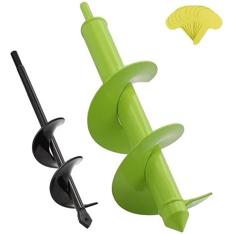 Set Mit 2 Gartenbohrern, Ideal Zum Pflanzen Von Blumenzwiebeln. Robuster All-in-one-spiralbohrer Mit Den Maßen 8 X 30 Cm Und 4 X 22 Cm.