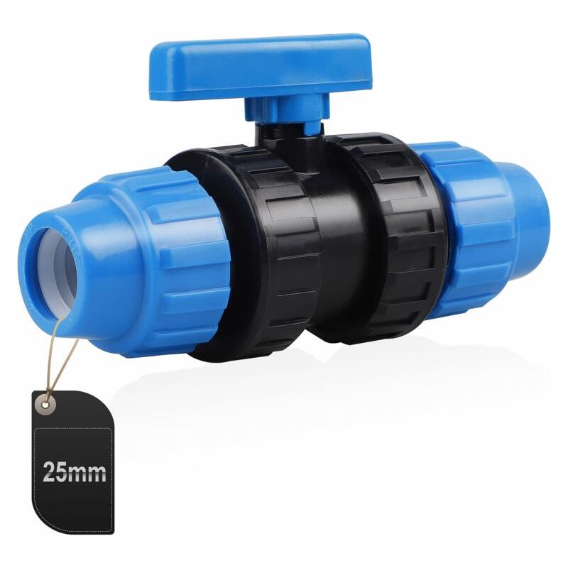 Pp-verbinder Für Wasserleitungen. Klemmverbinder Für Pe-rohre. 25 Mm (blau)