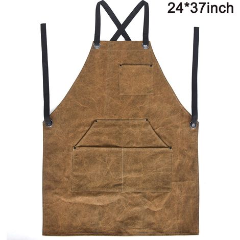Arbeitsschürze Aus Leder Mit 6 Werkzeugtaschen, Hitze- Und Feuerbeständig, Schweißerschürze 61 X 94 Cm, Verstellbar Von M Bis Xxl