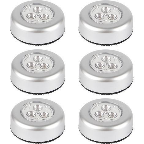 Set Mit 6 Batteriebetriebenen, Kabellosen Touch-lampen, Saugnapf-nachtlichter Für Schränke, Regale, Arbeitsplatten Oder Waschküchen, Batterien Nicht Enthalten (3 Lampen In Blisterverpackung Mit Saugna