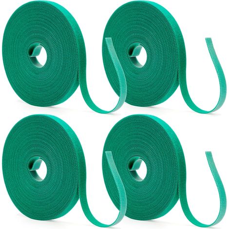 4 Rollen À 20 M Klettbänder (10 Mm) Für Kletterpflanzen, Wiederverschließbar Und Witterungsbeständig.