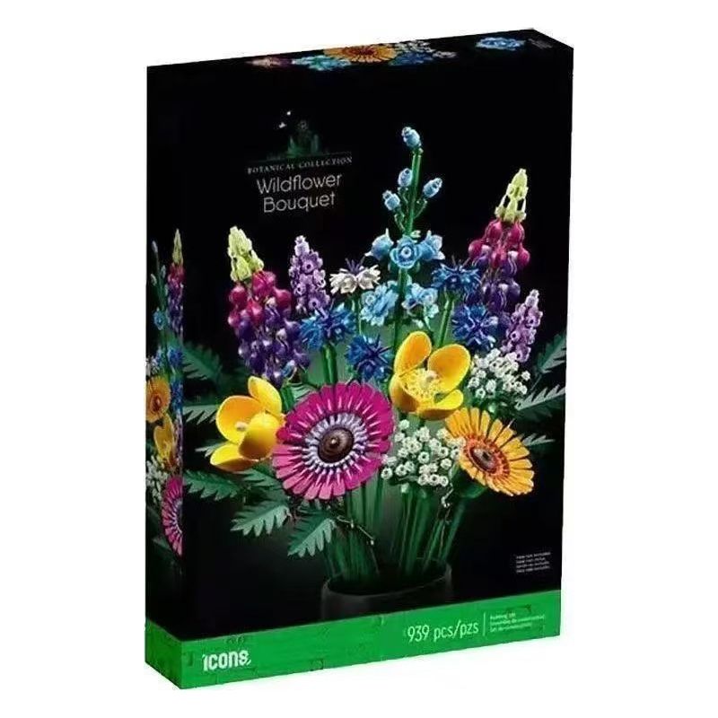 Blumenstrauß Aus Bausteinen – Mehrfarbiges Abs-blumenarrangement – Diy-wohndekoration