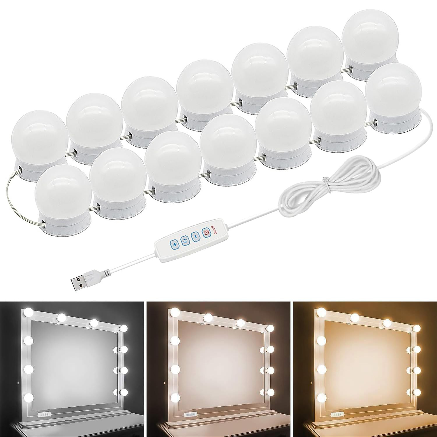 12 Led-leuchten, Geeignet Für Kosmetikspiegel Und Schminktische – Können Um Den Spiegel Herum Installiert Werden.