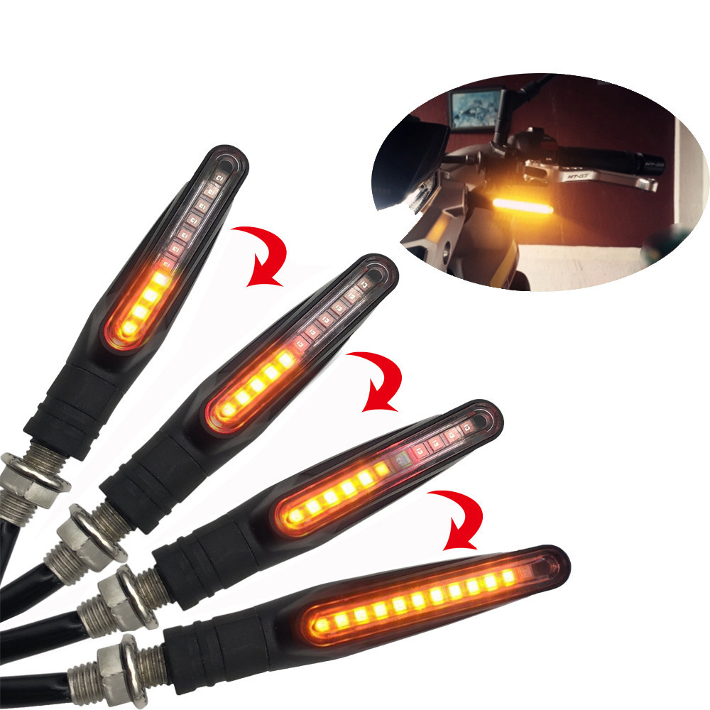 Wasserdichte Motorrad-blinker, Bernsteinfarben, Sequentiell, Universell Einsetzbar (4er-pack)