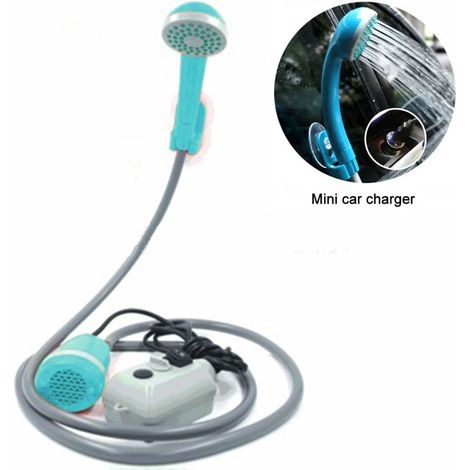 Tragbarer Camping-duschkopf Mit Wasserpumpe, Herausnehmbarem 2200-mah-akku, Usb-kabel, Ideal Für Camping, Wandern, Reisen Und Gartenarbeit.