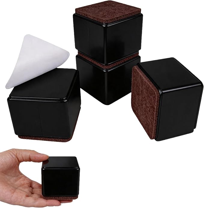 Möbelheber, 4er-pack, Selbstklebend, 6 Cm Lang, Geeignet Für Sofas Und Schränke, Heben 3 Cm An, Tragkraft 500 Kg, Auch Für Büroschränke Geeignet, Quadratische Form.