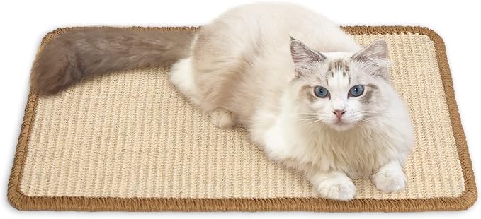 Katzenkratzmatte, 60 X 30 Cm (23,6 X 11,8 Zoll), Aus Natürlichem Sisal, Schützt Matten Und Sofas, Geeignet Für Wohnungskatzen, Kann Als Wandkratzbaum Verwendet Werden, Schützt Sofas Und Teppiche.