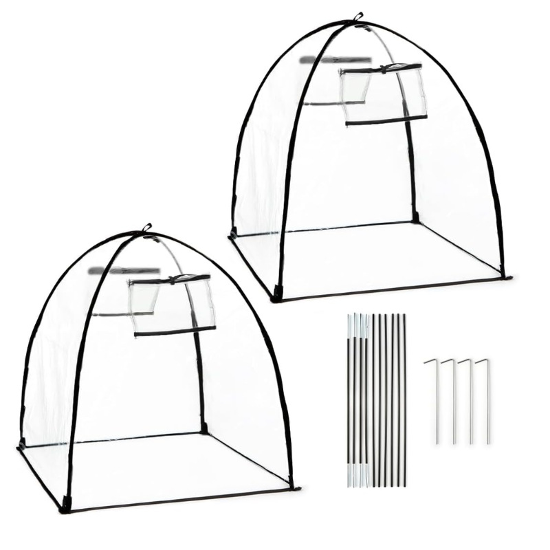 Transparente Pflanzenschutzhüllen Zum Frostschutz, 2er-pack (winter) Transparente Pvc-pflanzenschutzhüllen Für Topfpflanzen Im Freien Im Winter. Wiederverwendbare Glas- Und Kuppelabdeckungen.