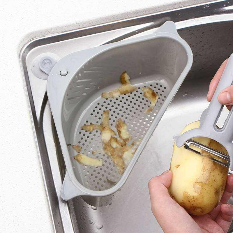 Dieses 3-teilige Abflusskorb-set Für Küchenspülen Nutzt Den Eckraum Der Küchenspüle Optimal Aus Und Verhindert Ein Verstopfen Der Spüle.