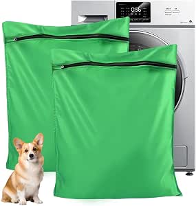 Tierhaar-wäschebeutel, 2er-packung, Strapazierfähige Filterbeutel, Die Verhindern, Dass Tierhaare Ihre Waschmaschine Verstopfen. Geeignet Für Hunde, Katzen Und Kaninchen (grün).