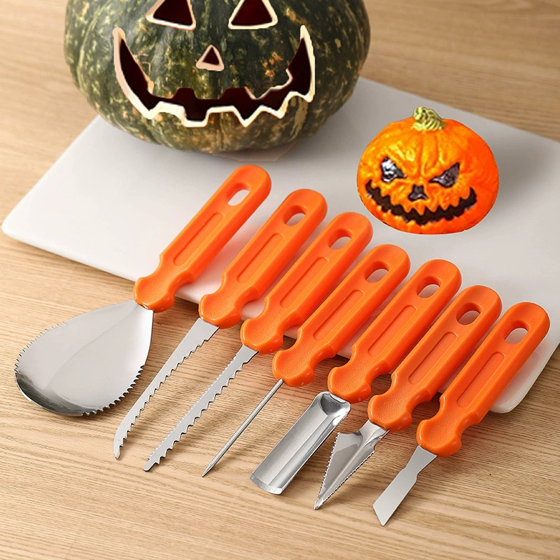 Halloween-kürbisschnitzset, Diy-kürbislaternen-bastelset, Schneide- Und Schnitzwerkzeuge Aus Edelstahl, Geeignet Für Kürbisbastelarbeiten Und Tonmodellbau.
