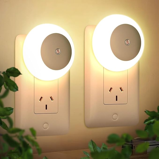 Nachtlicht Mit Vier Leds (0,5 W), Warmweißem Licht Und Bewegungsmelder (dämmerung Bis Morgengrauen), Geeignet Für Erwachsene, Für Schlafzimmer, Badezimmer, Flure Und Küchen. Australischer Standardstec