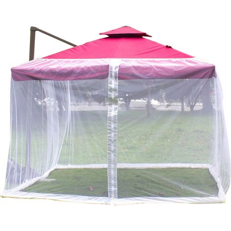 Moskitonetz Für Die Terrasse, Sonnenschirmhülle, Winddichtes Moskitonetz Mit Reißverschluss, Tragbar Und Faltbar.