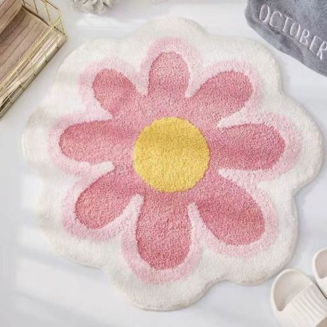 Saugfähige Fußmatte In Kaschmiroptik Mit Floralen Mustern Für Wohnzimmer, Schlafzimmer Oder Nachttisch, Ideal Für Kinderzimmer.
