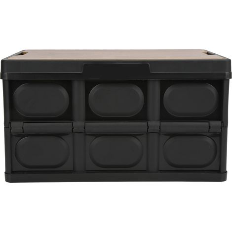 30l Multifunktionale, Faltbare Aufbewahrungskiste Für Den Außenbereich, Dickwandig, Abnehmbar Und Tragbar, Mit Schwarzer Holzplatte.