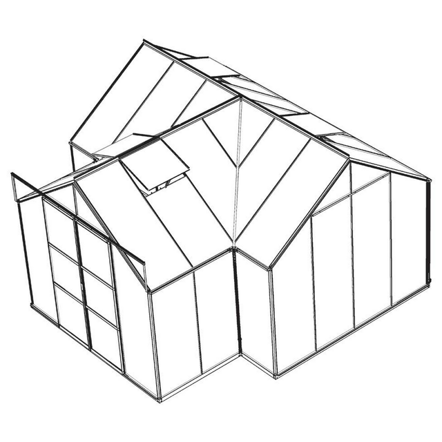 Vitavia Gewächshaus Sirius ESG 3 mm Smaragd 13 m² inkl. Fundament