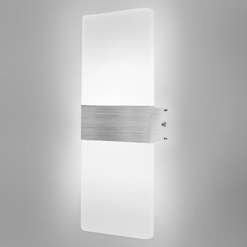 12-w-led-wandleuchte – 6500 K Kaltweißes Licht – Acryl Und Aluminium – Schnelle Montage Für Wohnzimmer Und Flur
