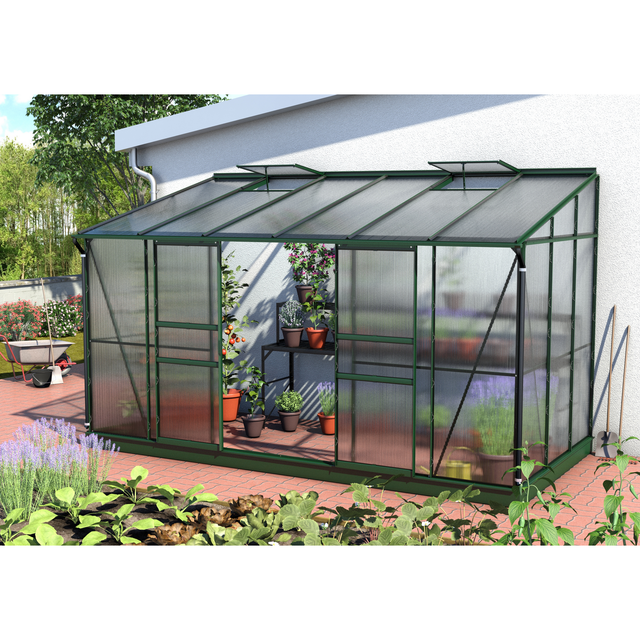 Anlehn-Gewächshaus Ida 7800 HKP 6 mm Smaragd
