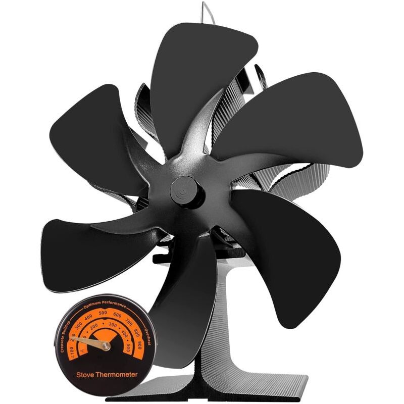 Kaminofenventilator, Kaminofenventilator, Großer 6-blatt-ventilator, Wärmebetriebener Öko-kaminventilator, Leise Für Kamine/holzöfen/kamine Im Haushalt