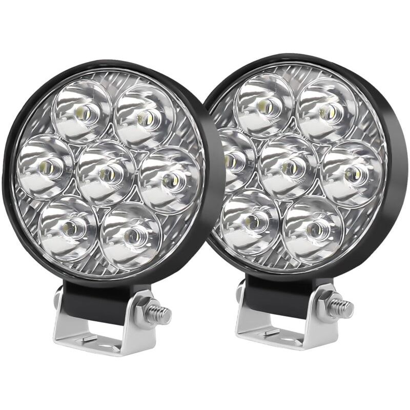 2,5 Zoll (6,35 Cm) 24-w-led-rundarbeitsleuchte, 12 V/24 V. 2 Stück Mini-led-arbeitsleuchten, Ip68, 6500 K. Für Geländewagen, Pkw, Atvs, Utvs, Suvs, Lkw, Motorräder, Landmaschinen Und Traktoren.