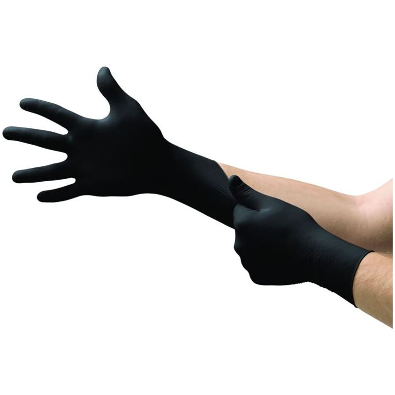 Einweg-nitrilhandschuhe. Latex- Und Puderfrei. Vielseitig Einsetzbar. Für Lebensmittelkontakt. Medizinischer Und Industrieller Schutz. Zum Einmaligen Gebrauch. Schwarz. Größe M (100 Handschuhe).
