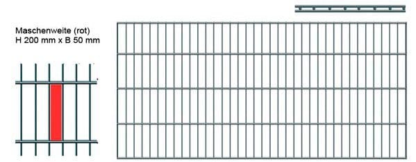 Doppelstabmattenzaun-Set Anthrazit 3 Stück je 200 cm x 123 cm