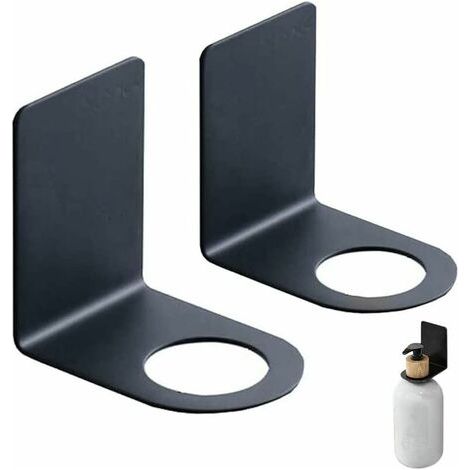 Set Mit 2 Spenderhalterungen, Wandhalterung Für Seifenspender, Halterung Für Seifenpumpen, Halterung Für Shampoo-spender, Schwarzer Edelstahl-shampoo-halter Für Die Küche
