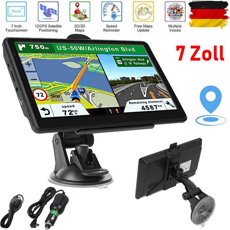 7-zoll-gps-navigationsgerät Für Pkw Und Lkw, Eu-karte 2024, 8 Gb + 256 Mb Interner Speicher.