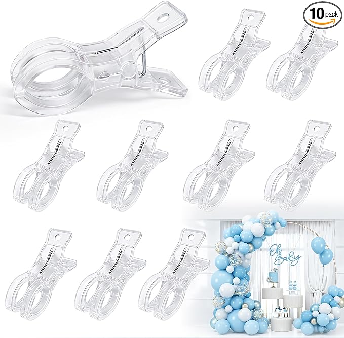 10er-packung Durchsichtiger Federclips, 3,5 Zoll, Unsichtbare Ballonbogenclips Aus Kunststoff, Rutschfest Und Robust, Geeignet Für Geburtstags- Und Hochzeitsfeier-hintergrunddekorationen.