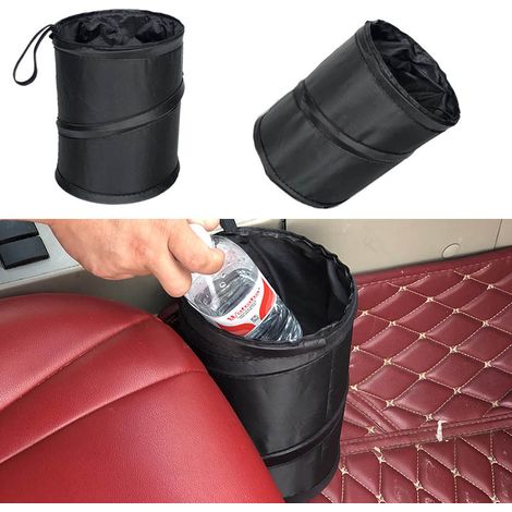 Set Mit 2 Schwarzen, Faltbaren Müllsäcken Für Auto Und Zuhause, Auslaufsicher, Isoliert, Als Mülleimer Oder Abfallbehälter Geeignet.