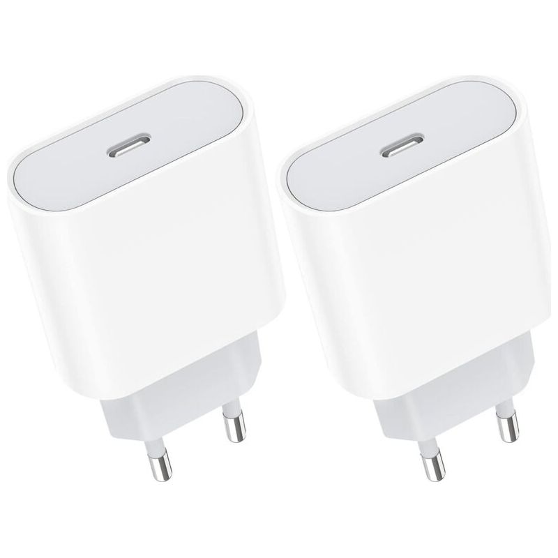 20-w-usb-c-schnellladegerät Im 2er-pack. Usb-c-netzteil Mit Typ-c-stecker.