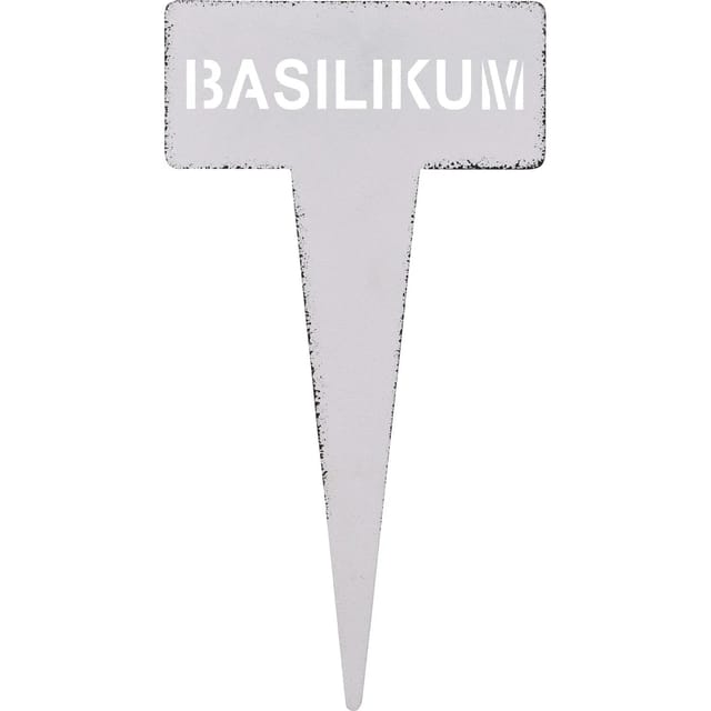 Kräuterstecker Basilikum 15 cm Weiß