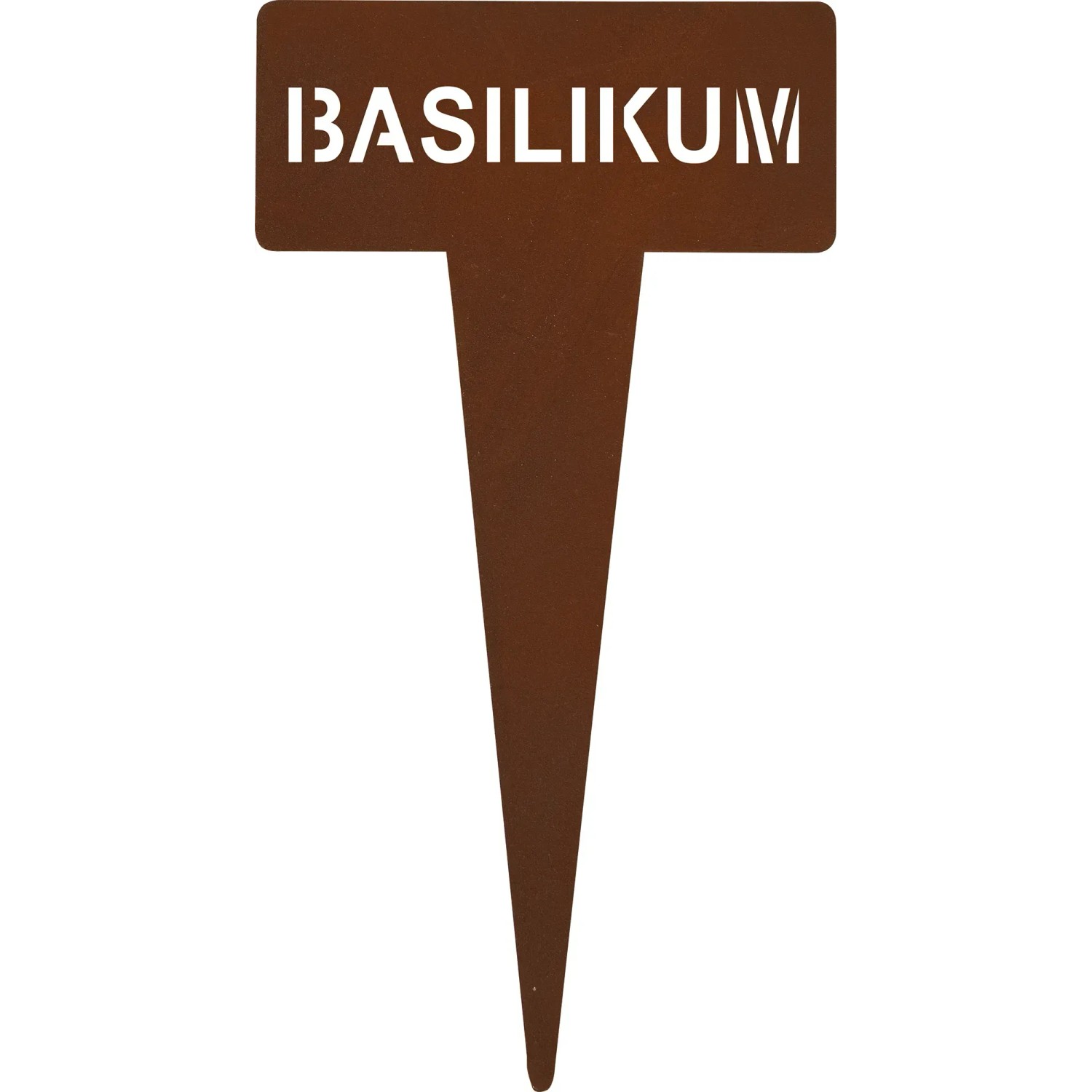 Kräuterstecker Basilikum 15 cm Rostfarben