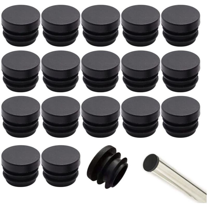 32 Gerippte, Runde Endkappen Für Rohrförmige Möbelbeine, Tische Und Stühle. Dichtkappen Für Rundrohre (16 Mm).