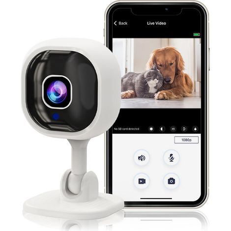 1080p-innenraum-überwachungskamera Für Babyphone Und Hundeüberwachung Mit Bewegungserkennung, Zwei-wege-audio-sirene Und Nachtsicht.