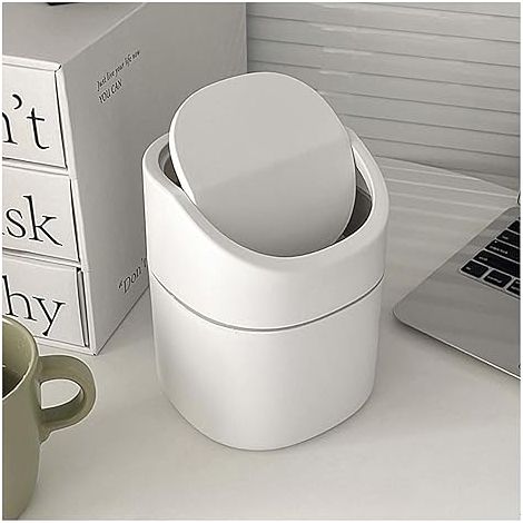 Kleiner Badezimmerabfalleimer, Weißer Kunststoff-badezimmerabfalleimer, Kleiner Abfalleimer Mit Deckel, Geeignet Für Zuhause, Wohnzimmer, Schlafzimmer, Badezimmer, Büro (weiß)