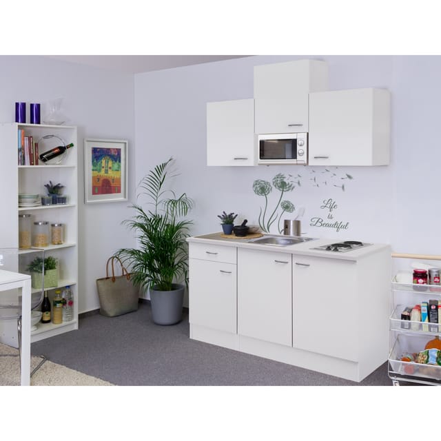 Flex-Well Classic Singleküche Wito 150 cm breit Weiß