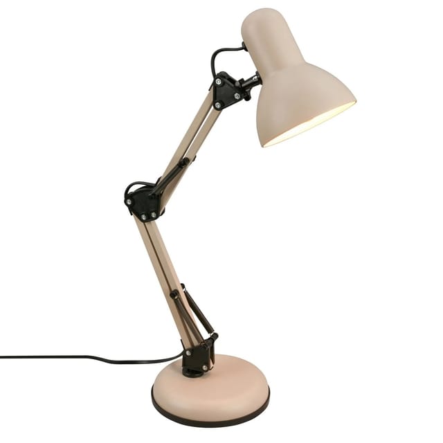 Brilo Tischleuchte Retro Schwenkbar Kabelschalter Ø 15,5 cm x 53 cm Beige
