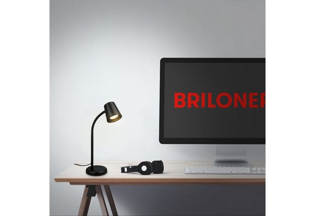 Brilo Tischleuchte Schwenkbar Kabelschalter Ø 13 cm x 38,5 cm Schwarz